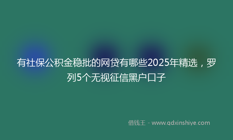 有社保公积金稳批的网贷有哪些2025年精选，罗列5个无视征信黑户口子