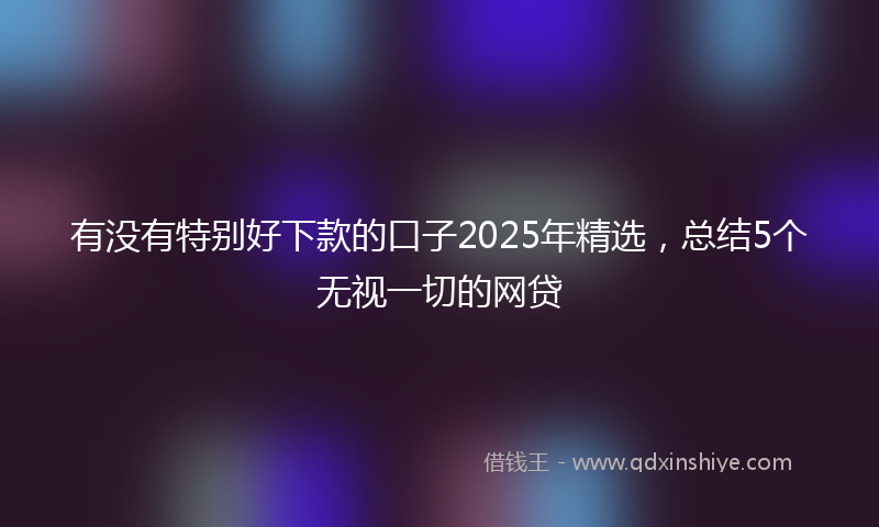 有没有特别好下款的口子2025年精选，总结5个无视一切的网贷