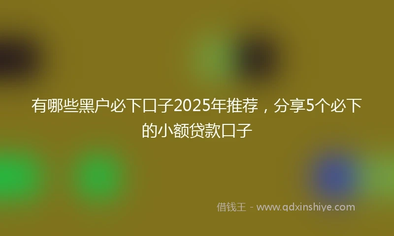 有哪些黑户必下口子2025年推荐，分享5个必下的小额贷款口子