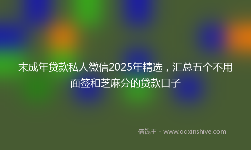 末成年贷款私人微信2025年精选，汇总五个不用面签和芝麻分的贷款口子
