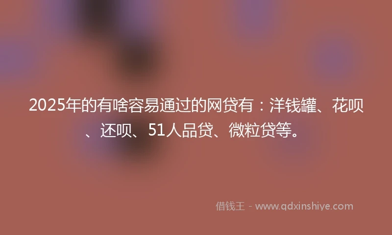 2025年的有啥容易通过的网贷有：洋钱罐、花呗、还呗、51人品贷、微粒贷等。
