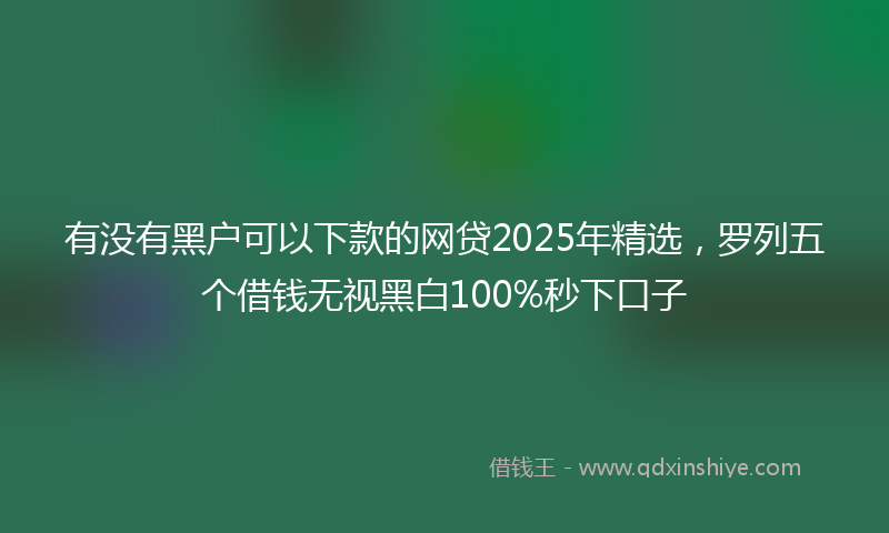 有没有黑户可以下款的网贷2025年精选，罗列五个借钱无视黑白100%秒下口子