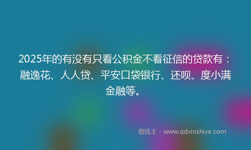 2025年的有没有只看公积金不看征信的贷款有：融逸花、人人贷、平安口袋银行、还呗、度小满金融等。