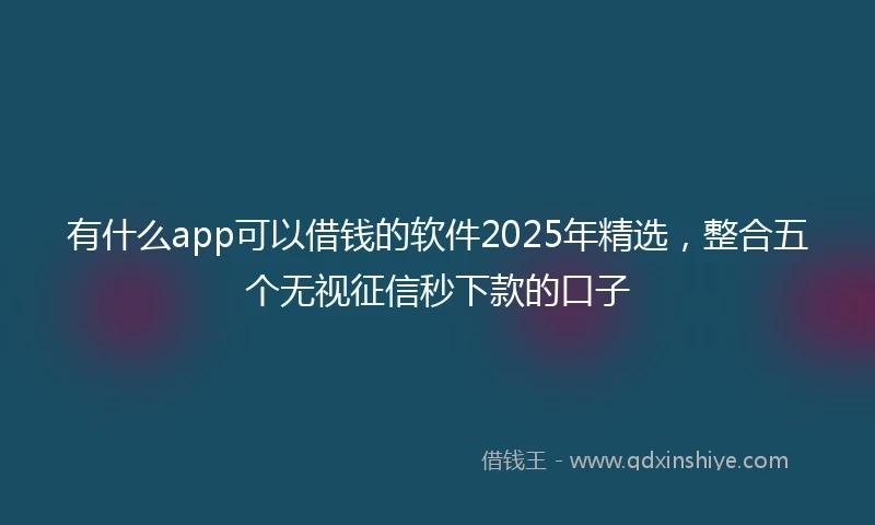 有什么app可以借钱的软件2025年精选，整合五个无视征信秒下款的口子