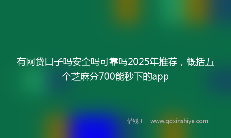 有网贷口子吗安全吗可靠吗2025年推荐，概括五个芝麻分700能秒下的app
