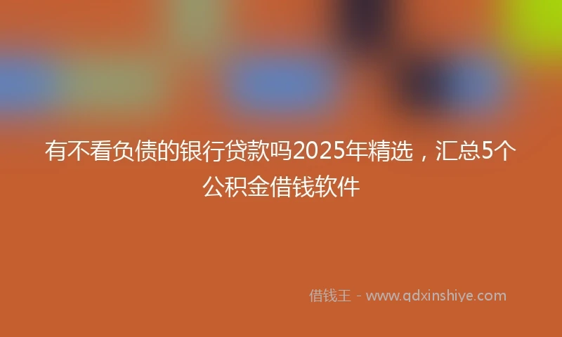 有不看负债的银行贷款吗2025年精选，汇总5个公积金借钱软件