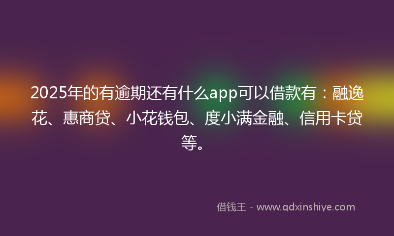 2025年的有逾期还有什么app可以借款有：融逸花、惠商贷、小花钱包、度小满金融、信用卡贷等。