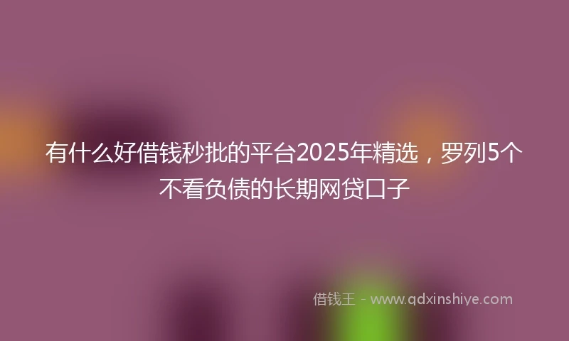 有什么好借钱秒批的平台2025年精选，罗列5个不看负债的长期网贷口子
