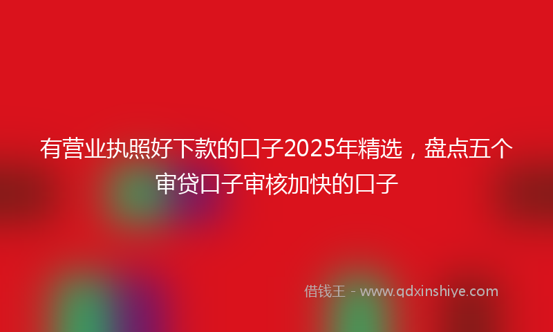 有营业执照好下款的口子2025年精选，盘点五个审贷口子审核加快的口子