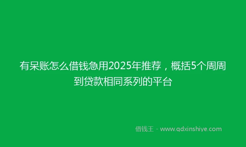 有呆账怎么借钱急用2025年推荐，概括5个周周到贷款相同系列的平台