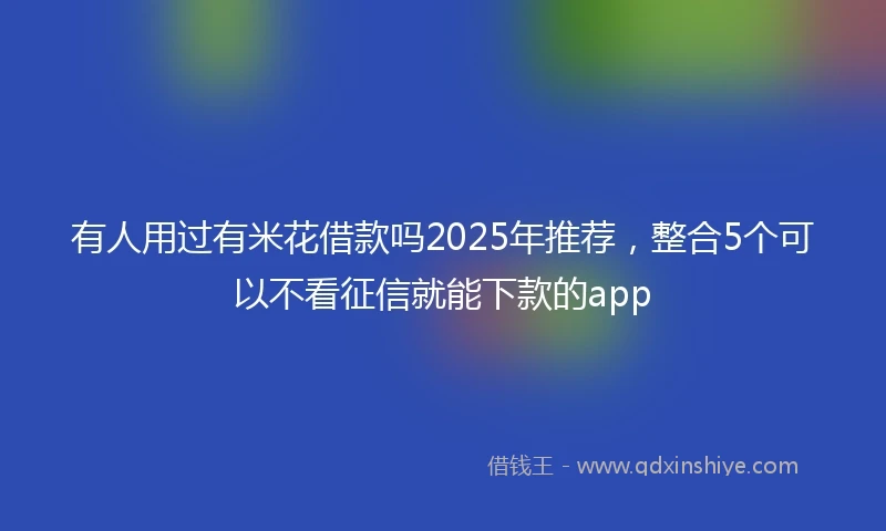 有人用过有米花借款吗2025年推荐，整合5个可以不看征信就能下款的app