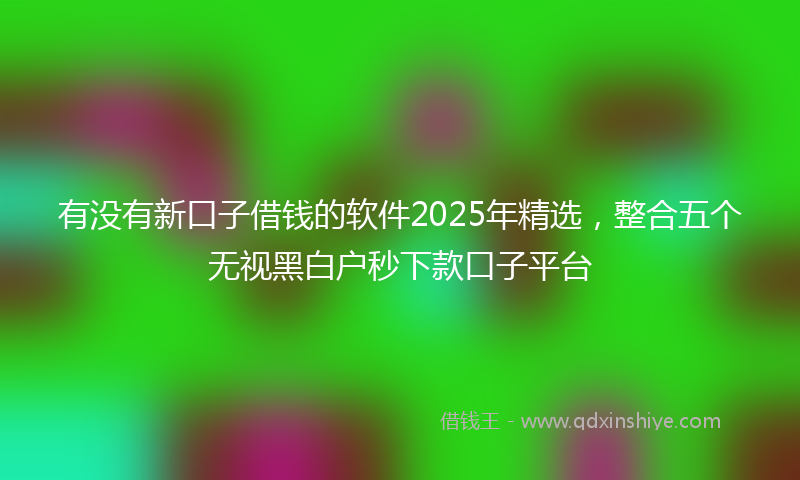 有没有新口子借钱的软件2025年精选,整合五个无视黑白户秒下款口子平台