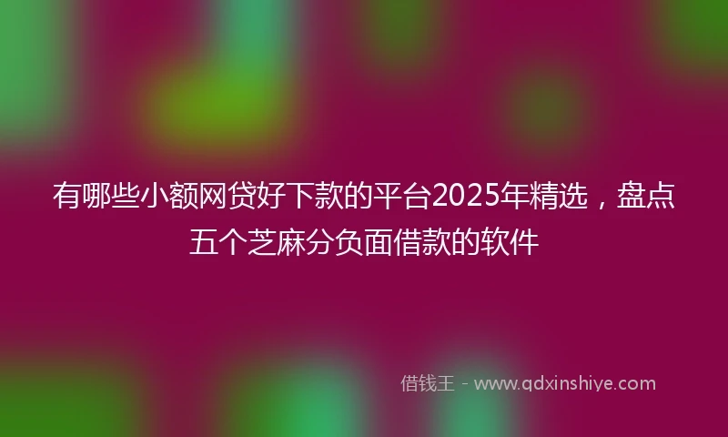 有哪些小额网贷好下款的平台2025年精选，盘点五个芝麻分负面借款的软件