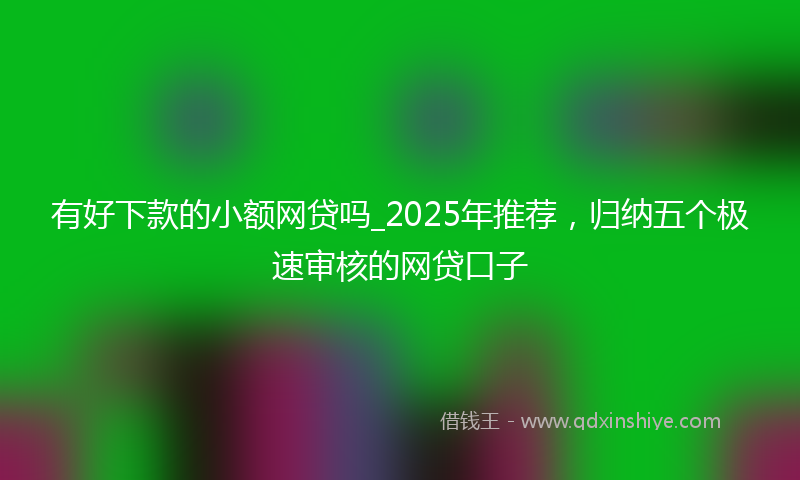 有好下款的小额网贷吗_2025年推荐，归纳五个极速审核的网贷口子