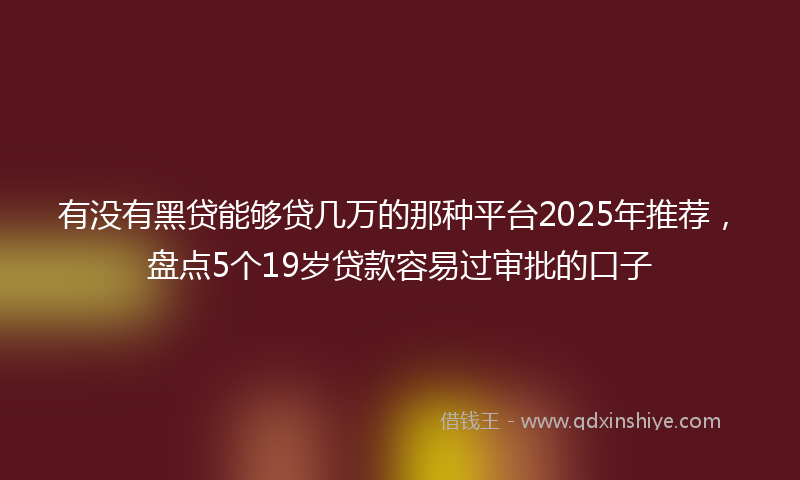 有没有黑贷能够贷几万的那种平台2025年推荐，盘点5个19岁贷款容易过审批的口子