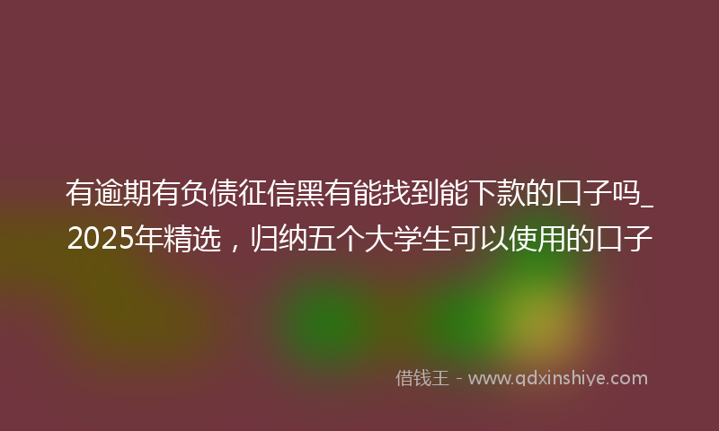 有逾期有负债征信黑有能找到能下款的口子吗_2025年精选，归纳五个大学生可以使用的口子