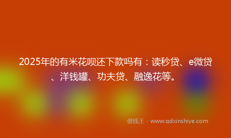 2025年的有米花呗还下款吗有：读秒贷、e微贷、洋钱罐、功夫贷、融逸花等。