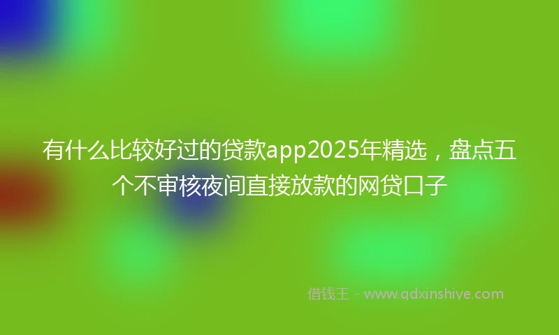 有什么比较好过的贷款app2025年精选，盘点五个不审核夜间直接放款的网贷口子