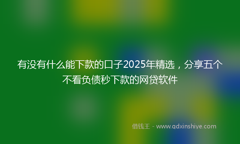 有没有什么能下款的口子2025年精选，分享五个不看负债秒下款的网贷软件