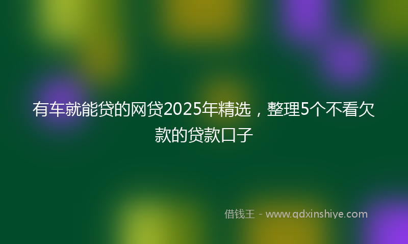 有车就能贷的网贷2025年精选，整理5个不看欠款的贷款口子
