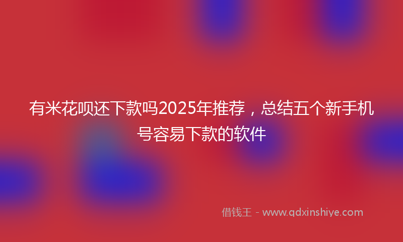 有米花呗还下款吗2025年推荐，总结五个新手机号容易下款的软件