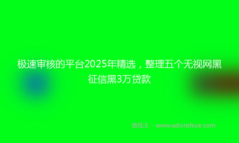极速审核的平台2025年精选，整理五个无视网黑征信黑3万贷款