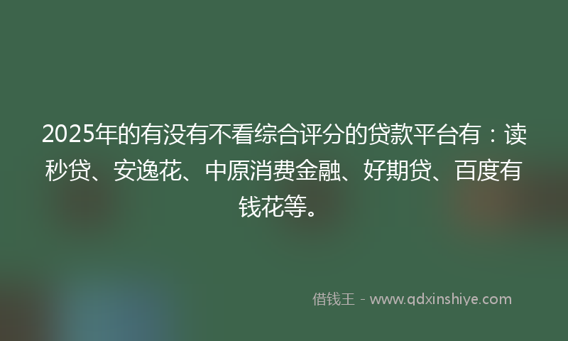 2025年的有没有不看综合评分的贷款平台有：读秒贷、安逸花、中原消费金融、好期贷、百度有钱花等。