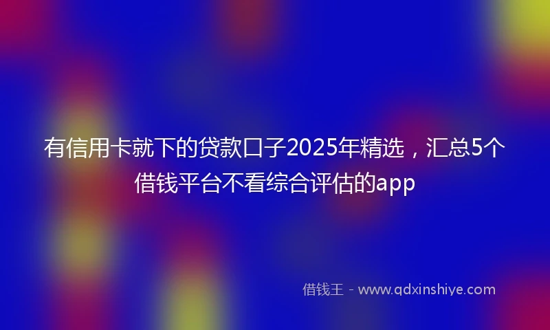 有信用卡就下的贷款口子2025年精选，汇总5个借钱平台不看综合评估的app