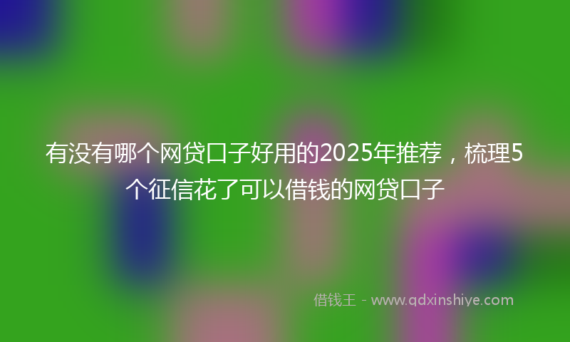 有没有哪个网贷口子好用的2025年推荐，梳理5个征信花了可以借钱的网贷口子