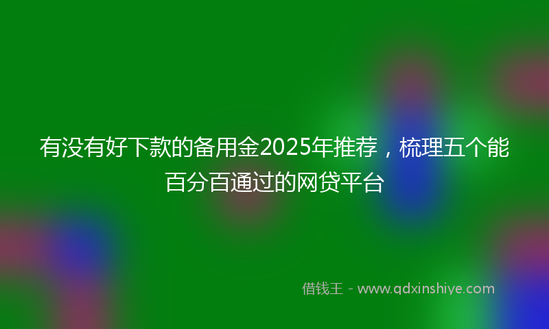 有没有好下款的备用金2025年推荐，梳理五个能百分百通过的网贷平台