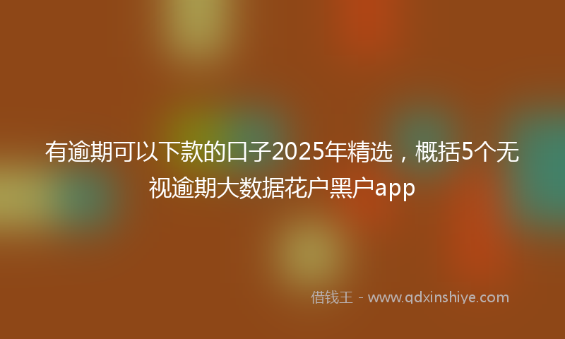 有逾期可以下款的口子2025年精选，概括5个无视逾期大数据花户黑户app