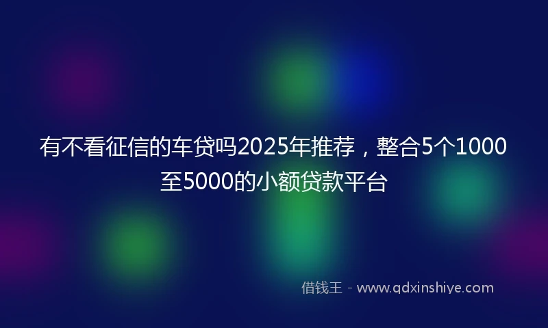有不看征信的车贷吗2025年推荐，整合5个1000至5000的小额贷款平台