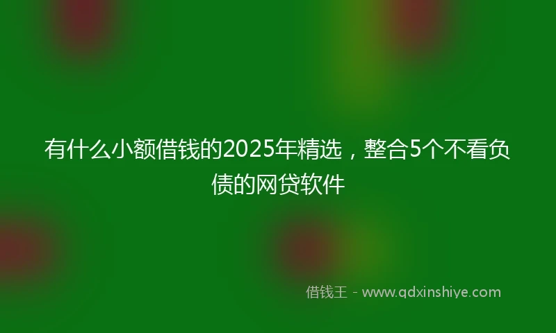 有什么小额借钱的2025年精选，整合5个不看负债的网贷软件