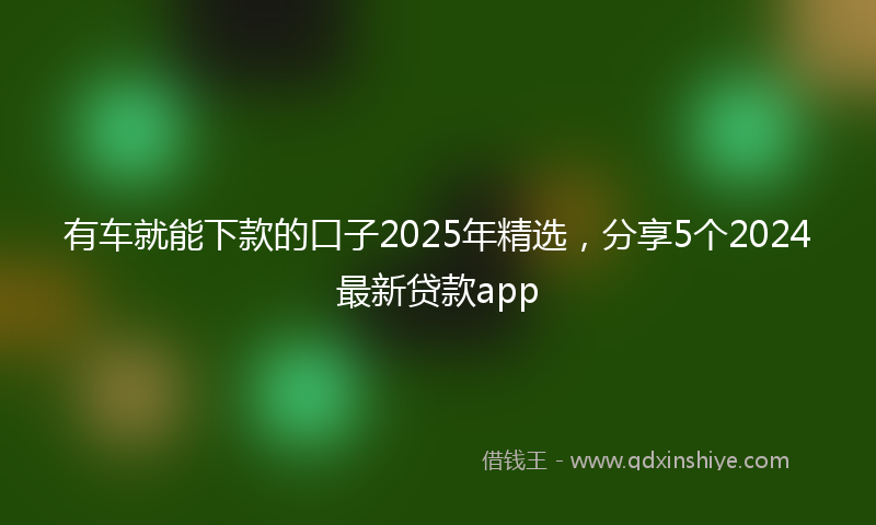 有车就能下款的口子2025年精选,分享5个2024最新贷款app