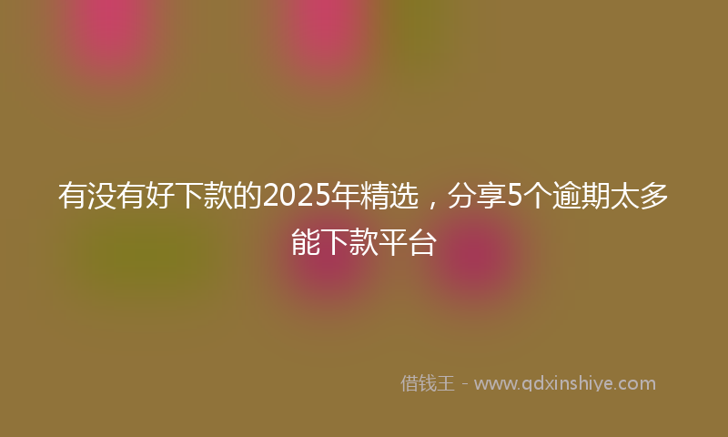 有没有好下款的2025年精选，分享5个逾期太多能下款平台