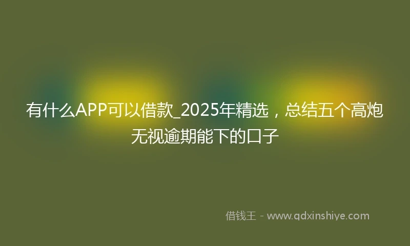 有什么APP可以借款_2025年精选，总结五个高炮无视逾期能下的口子
