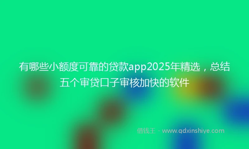有哪些小额度可靠的贷款app2025年精选，总结五个审贷口子审核加快的软件