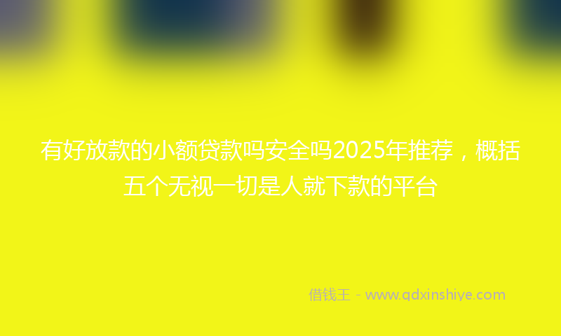 有好放款的小额贷款吗安全吗2025年推荐，概括五个无视一切是人就下款的平台
