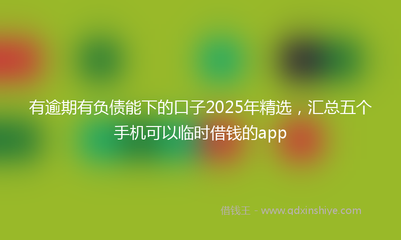 有逾期有负债能下的口子2025年精选，汇总五个手机可以临时借钱的app