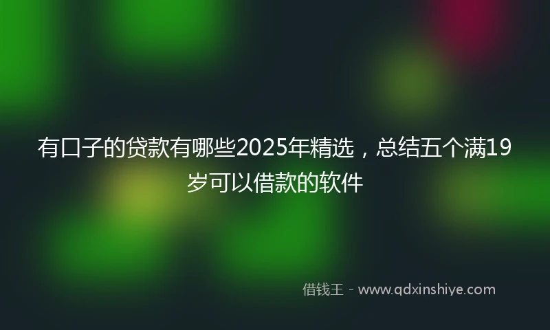有口子的贷款有哪些2025年精选，总结五个满19岁可以借款的软件