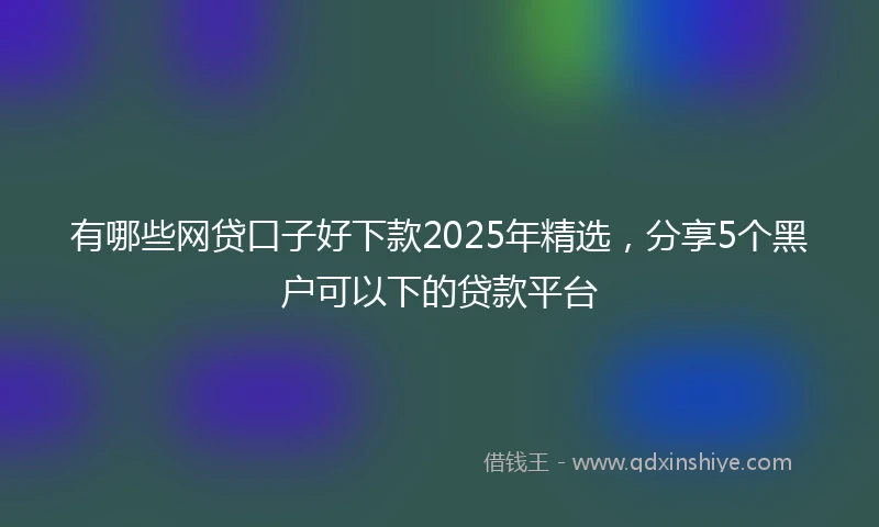 有哪些网贷口子好下款2025年精选，分享5个黑户可以下的贷款平台