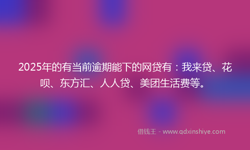 2025年的有当前逾期能下的网贷有：我来贷、花呗、东方汇、人人贷、美团生活费等。