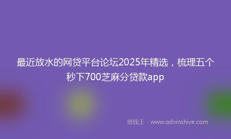 最近放水的网贷平台论坛2025年精选，梳理五个秒下700芝麻分贷款app