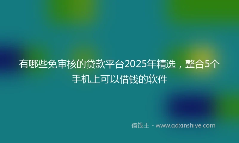 有哪些免审核的贷款平台2025年精选，整合5个手机上可以借钱的软件