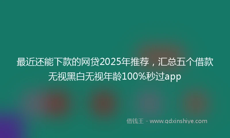 最近还能下款的网贷2025年推荐，汇总五个借款无视黑白无视年龄100%秒过app