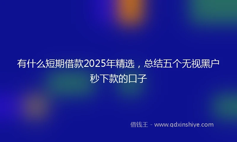 有什么短期借款2025年精选，总结五个无视黑户秒下款的口子