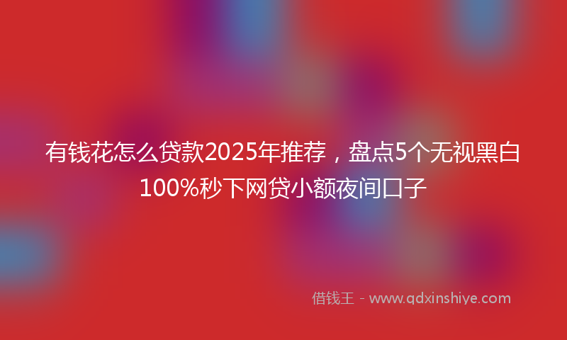 有钱花怎么贷款2025年推荐，盘点5个无视黑白100%秒下网贷小额夜间口子