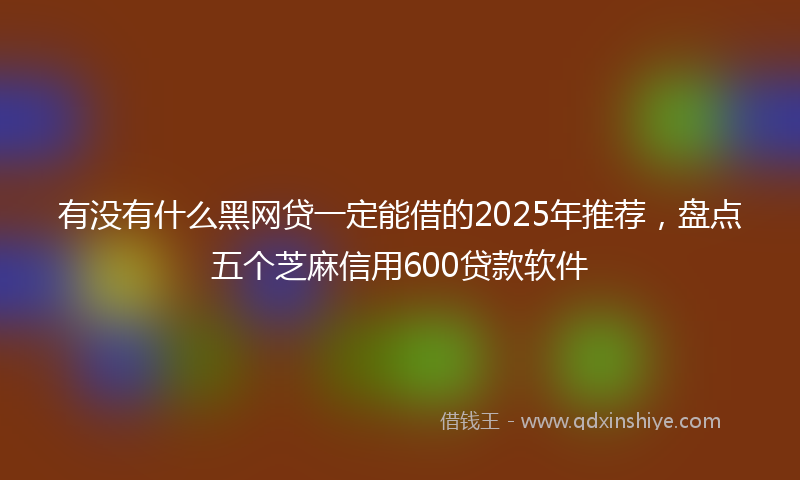 有没有什么黑网贷一定能借的2025年推荐，盘点五个芝麻信用600贷款软件