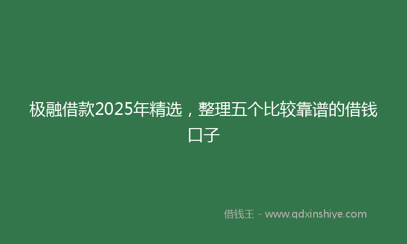 极融借款2025年精选，整理五个比较靠谱的借钱口子