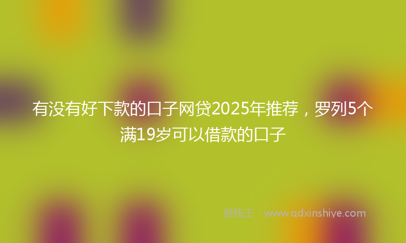 有没有好下款的口子网贷2025年推荐，罗列5个满19岁可以借款的口子
